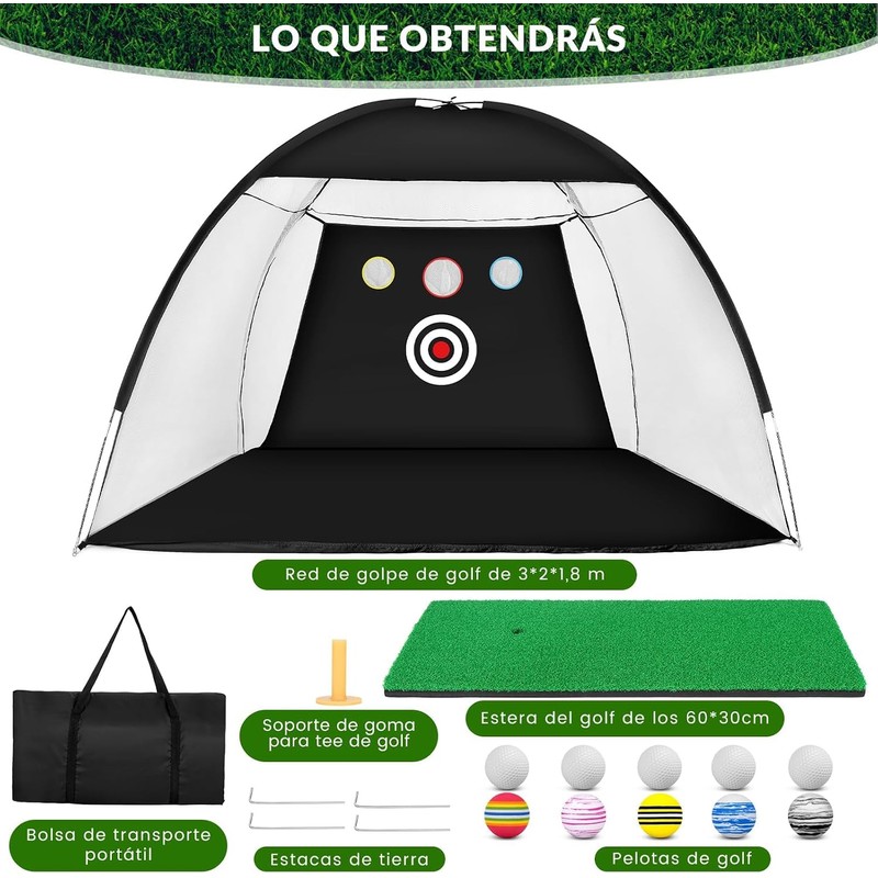 Rabbitstorm Red de Golf, con Tapete de Césped, 300 *