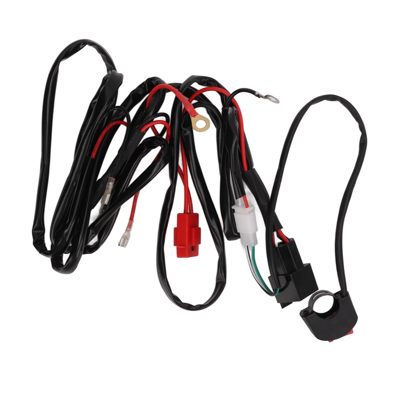 Motorcycle LED Work Light Switch Wiring Harness 12V 40A for
