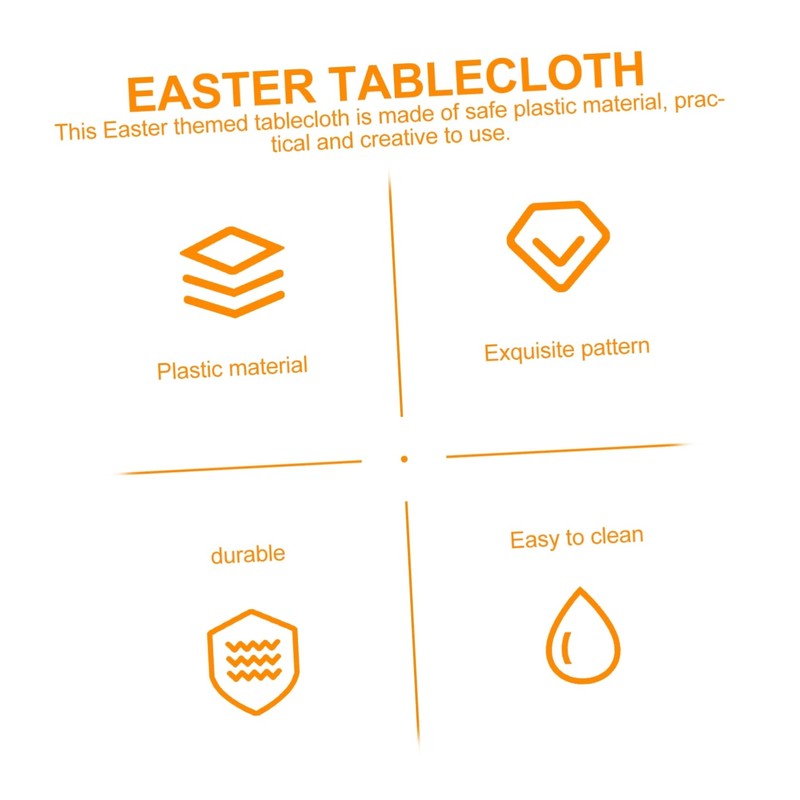 LIFKOME 2pcs Easter Tablecloth Cover for Festive Dining Home and