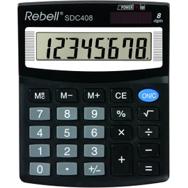 Rebell RE-SDC408 Tischrechner SDC408 8-stelliger, Standard-Ausstattung und angewinkeltem Display, schwarz