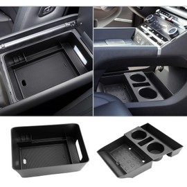 CDEFG 2PCS for 2024 2025 2026 Hyundai Santa Fe Center Console Organizer Tray for 2024 2025 2026 Santa Fe SE SEL Limited XRT Calligraphy Accessories Lower Console Storage Box with Cup Holders
