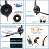 VoiceJoy QD(Quick Disconnect) Binaural Headset with Microphone RJ9 Plug for
