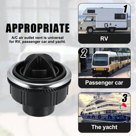 X AUTOHAUX 2Pcs AC Air Outlet Vent Electroplate Knob for RV Boat 87mm 75mm 46mm