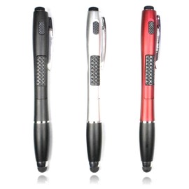 Stylus [3 Pcs], 3-in-1 Universal Touch Screen Stylus + Ballpoint Pen + LED Flashlight for Smartphones Tablets