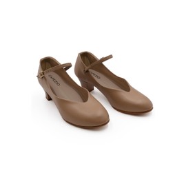 Capezio Women's Jr. Footlight Character Shoe Oxford, 12.5 Wide Caramel