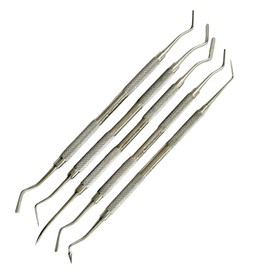 Restoration Dental Carver Filling Picks - Double-Sided, Knurled - Resin and Composite Spreading Dental Instruments - German Stainless Steel (5 Pack)