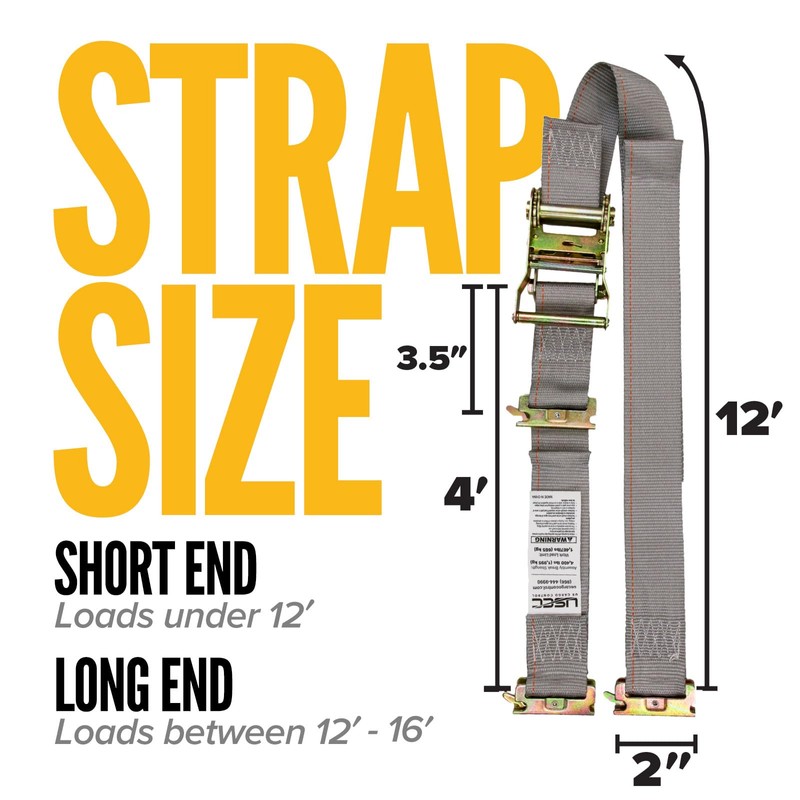 US Cargo Control Double-Fitted E-Track Ratchet Straps (4 Pack), 4,400