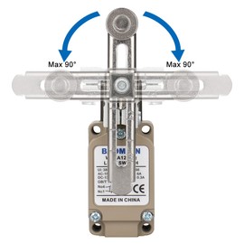 Baomain Adjustable Rotary Roller Lever Limit Switch WLCA12-2-Q Momentary 380V 10A