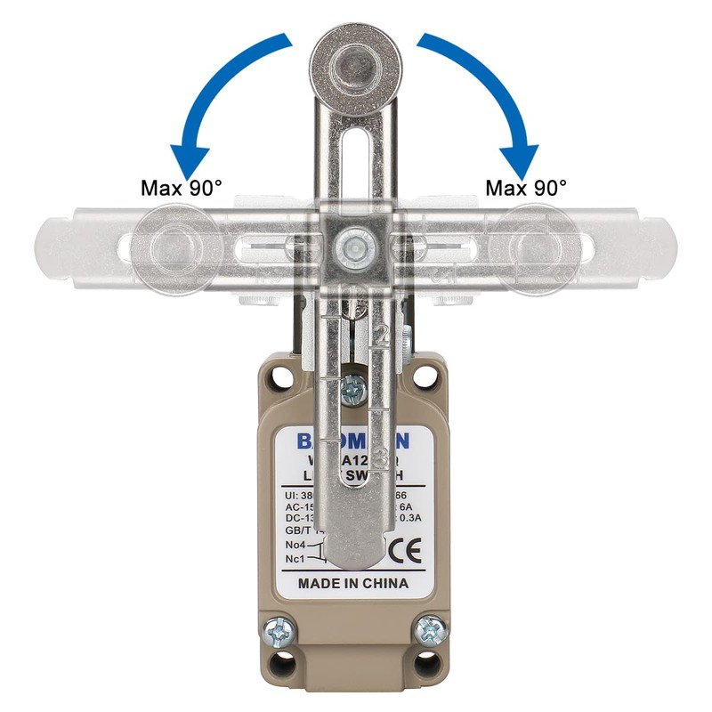 Baomain Adjustable Rotary Roller Lever Limit Switch WLCA12-2-Q Momentary 380V