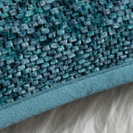 YAERTUN Pack of 2 Tie-dye Chenille Textured Throw Pillow Covers Decorative Square Accent Cushion Cover Cozy Soft Velvet Pillow Case for Couch Sofa Bedroom Living Room 16x16 Inch Blue