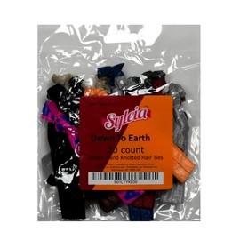 Syleia 20 Hair Ties - Down to Earth - Plus One Bonus Hair Tie - Elastic Ponytail Holders No Crease Hand Knotted Fold Over Assorted 20 Pack
