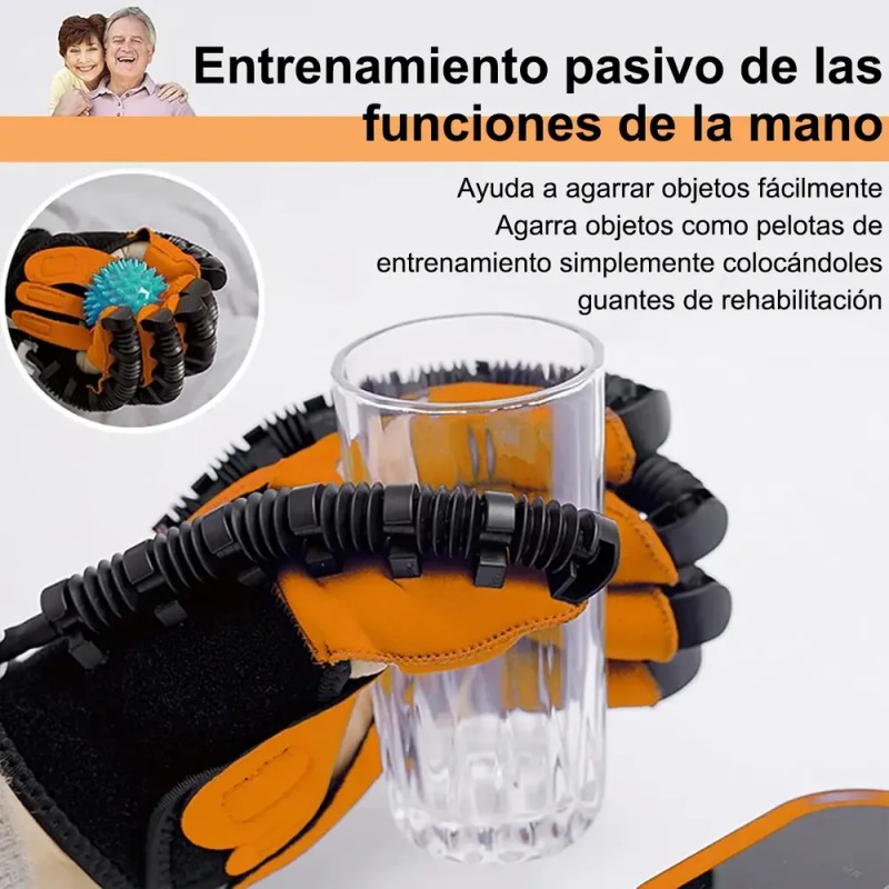 Guantes De Robot Rehabilitación Manos Entrenador Ejercicio Color Orange Left