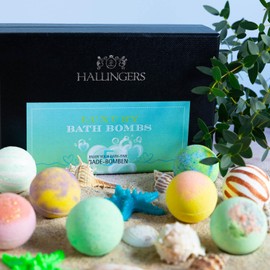 Hallingers Luxury Bath Bombs – Green – Pack of 5 Bath Bombs Gift Set with Five Bathbombs (Set) – Fill Advent Calendar Novelties & Advent Calendar | Congratulations New Home