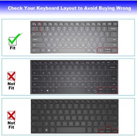 Keyboard Cover for Dell Inspiron 14 5410 5415 5418 5420 5425 5430 7415 7420 7425 7430 7435, Dell Inspiron 16 5620 5625 5630 7620 7630, Inspiron 13 5310, Latitude 3320 3420 Keyboard Skin -Black