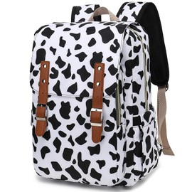 Kouxunt Cow Print Laptop Backpack for Women Girls, 15.6 inch College School Backpacks Travel Casual Daypack