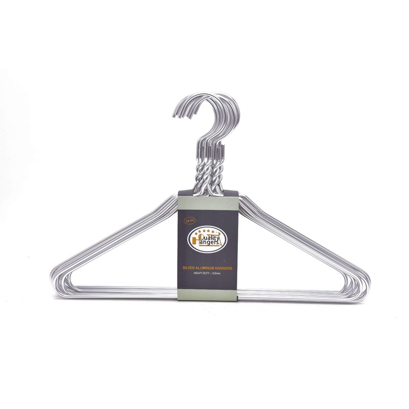 Quality Hangers Silver Aluminum Metal Coat Hangers Heavy Duty Suit