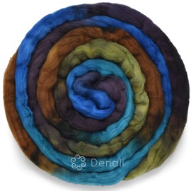 DOUBLE DIP - Colorful Artisan Wool Roving for Spinning and Felting. Skillfully Hand Dyed in USA. Colors Inspired by The Beauty of Natural Landscapes, Denali