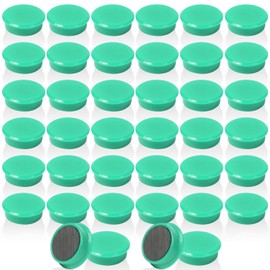 QOJOPU Fridge Magnets 40pcs - Strong Small Round Green Refrigerator Magnets, Mini Cute Magnets for Whiteboard, Office, Locker, Crafts, Heavy Duty Decorative Magnet for Home, Classroom, School, Kitchen
