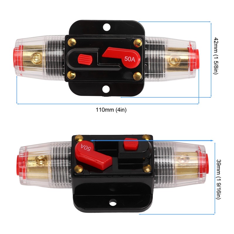 12‑24V Inline Circuit Breaker with Manual Reset Fuse Holder Battery
