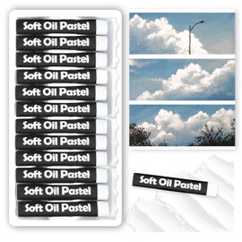 qianshan Soft Oil Pastels Set of 12 Single Colors,Non Toxic,Soft Texture Vibrant and Creamy Oil Crayons Pastels Art Supplies.White