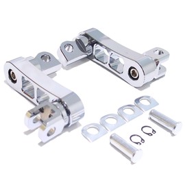 UME-STAR Harley Highway Pegs Foot Pegs Step Pegs Step Extension Bike Aluminum Bracket (Silver)