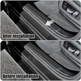 Car Door Edge Step Dust Shield Cover.Clear 9.84ftx4inch Car SUV Truck Universal Door Sill Protector Edge Trunk Bumper Anti Scratch Scuff Guard Sticker DIY PC Cover Strip for Car Carbon Fiber Pattern