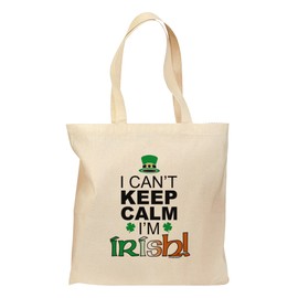 TOOLOUD I Can't Keep Calm I'm Irish Grocery Tote Bag - Natural