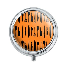 Kitchen Utensils Knife Spatula Wooden Spoon Pattern Pill Case Trinket Gift Box