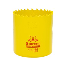 Starrett Deep Cut Hole Saw - DCH0218 Heavy Duty Bi-Metal with Extra Cobalt HSS Teeth - For Metals Wood Cast Iron Fibreglass Plastic Materials - 54mm