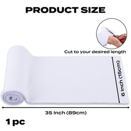 ONLY TRIMMING 2x2 Solid Rib Knit Fabric, Stretchy Knitted Ribbing for Cuffs, Collars, and Waistbands, Polyester-Spandex Blend, DIY Sewing Trim, Black, 6 x 35 Inches