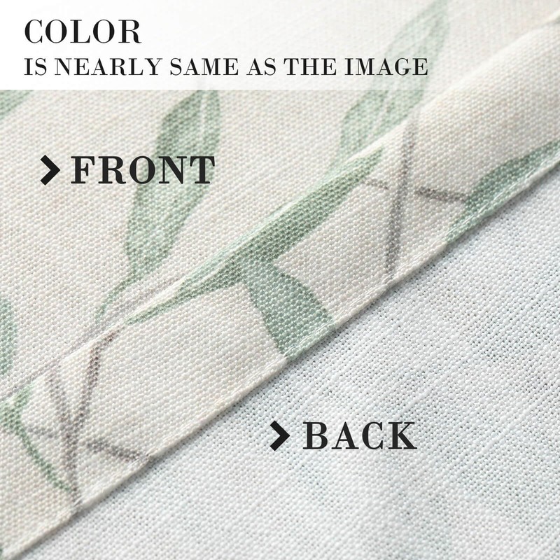 VOGOL Ajustable Curtain Valance, Nature Green Leaf Pattern Soft Touch