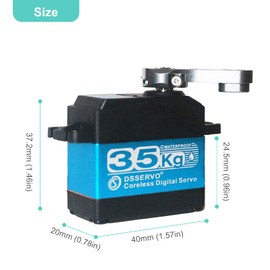 ZHITING 35 kg Coreless Digital Servo Motor Stainless Steel Gearbox 7.4 V High Torque Waterproof DS3235 with 25T Servo Arm for RC Car Robot (180°