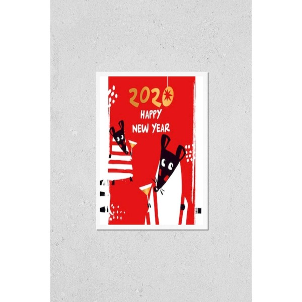 Wall Art Poster Print of Template Image for Happy New