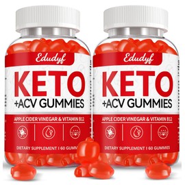 EDUDYF Keto ACV Gummies - 120 Count Gluten-Free, Gelatin-Free Apple Cider Vinegar Gummies with B12 for Keto Support, Vegetarian, Unique Flavor, Convenient Bottled Supplement for Men & Women