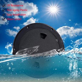 CROSSBODY 2 Pcs Boat Black 4" Round Deck Plate Non Slip Inspection Hatch, Marine Access Port Hatch Cover with Screws, Detachable Water Tight Lid Cover for Marine Boat Yacht