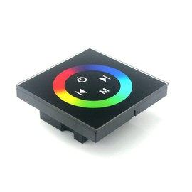 Taikuwu RGB LED Touch Panel Controller Black 12-24V 288W Glass Design Optics for Colour Changing Strips 4-Pin