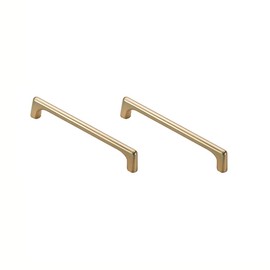 BOZONLI Pack of 2 Furniture Handles Bar Handle Zinc Alloy Brushed Brass Handles Cabinet Handles Drawer Handles Kitchen Cabinet Bar Handle Hole Spacing 128 mm