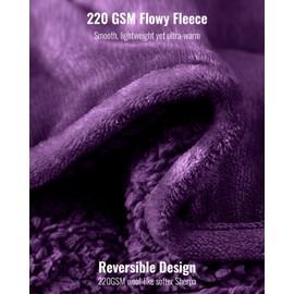 Uttermara Weighted Blanket King Size 15lbs 80x87 Inches, Sherpa Weighted Blankets for Adult, Soft Warm Sherpa & Cozy Fleece, Heavy Blanket for Calming and Sleep, Purple