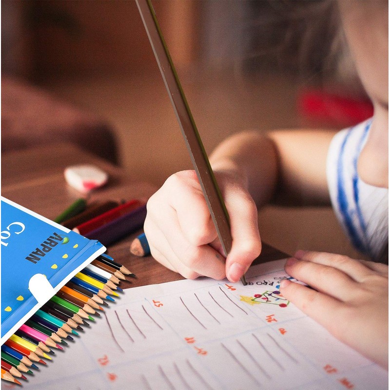 ARPAN Colouring Pencil - Assorted Colours Sharpened Long-Lasting Coloured Pencils