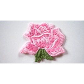 Ben Raymond N.Y. Vintage Pink Thick Cotton Rose 2 3/8" Sew/Glue On Embroidered Applique