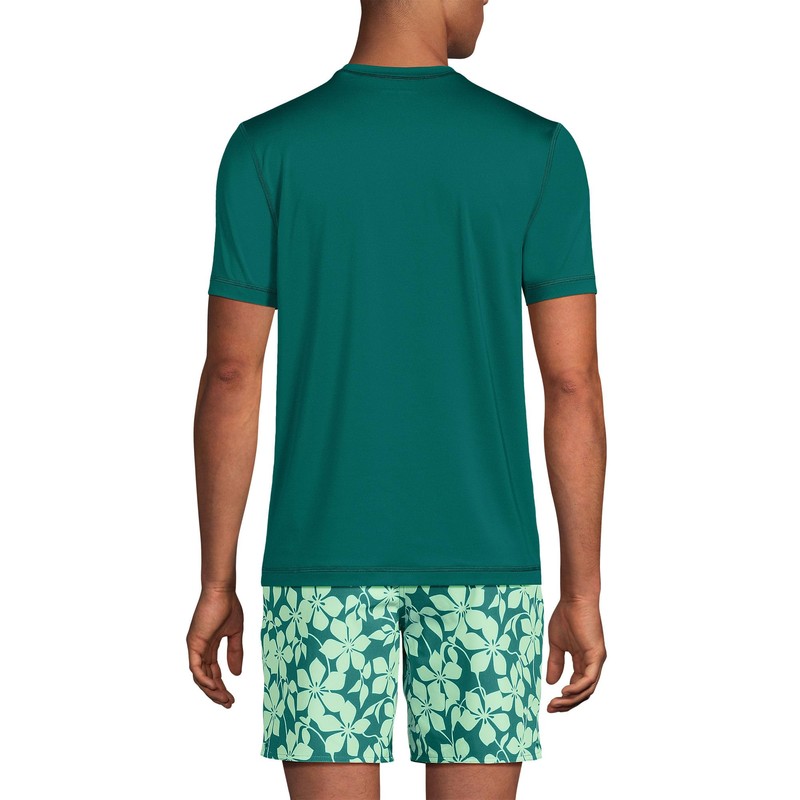 Lands' End Mens SPF Short Sleeve Cooling Tee Soft Jade