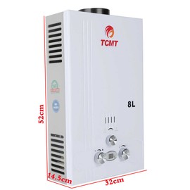 TC-Home Propane Gas Instant Tankless Hot Water Heater Boiler House Bath (Propane Gas-8L)