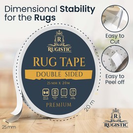 Non Slip Reusable Rug Grippers for Laminate & Wooden Floor - Washable Anti Slip Rug Underlay Carpet Grippers Strips - Compatible with Hard, Tiled, Marble Floors (1 PCS, Tape)