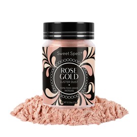 Sweet Spell Edible Luster Dust (15g) - Shimmery Pearl Powder for Desserts, Cakes, Drinks Decoration - 100% Edible, Food Grade, Vegan, Gluten-Free (Rose Gold)