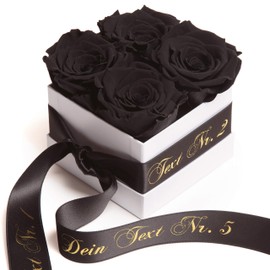ROSEMARIE SCHULZ Heidelberg Rose Box with Desired Text and Infinity Roses Durable Roses Women (Special Text, Black)