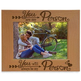 KATE POSH - You are my Person You will always be my Person Engraved Natural Wood Picture Frame - Anniversary, Weddings, Husband, Wife, Boyfriend, Girlfriend, Gifts for Couples in Love (4x6-Horizontal)