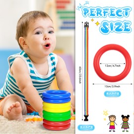 Berlune 24 Pack Toddlers Walking Ropes Preschool Walking Rope for Kids Colorful Line Safety Loops Detachable Transition Rope for Children's School Kindergarten Daycare Outdoor Supplies Wrist Leashes