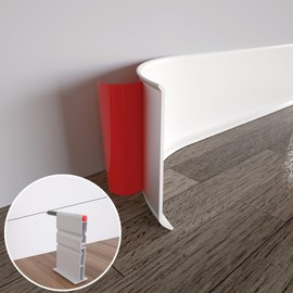 COUKIU Flexible Baseboard Molding Trim, 3 Inch x 20 Feet Self-Adhesive Vinyl Wall Base Cove Base, Peel and Stick Rubber Wall Base Moulding Trim(S76, White)