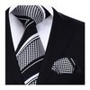 HISDERN Striped Wedding Tie Handkerchief Men's Necktie & Pocket Square