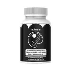 Energyfemm (Rhodiola Rosea, NAD+, Shilajit, CoQ10) Suplemento Alimenticio 90 Cápsulas Energía